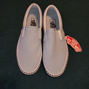 NWT Vans - Light blue w/ check stripe